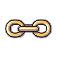 Poster - Stylized golden link chain with a glossy finish, symbolizing connection and unity.