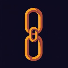 Poster - Stylized orange link chain on a dark background, symbolizing connection and unity.