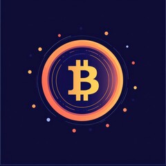 Poster - A vibrant digital illustration of the Bitcoin symbol surrounded by a colorful circular design.