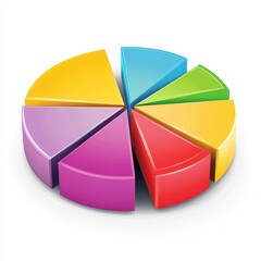 Poster - Colorful pie chart representing data distribution in a modern style.