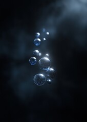 Wall Mural - A series of blue spheres floating in the air