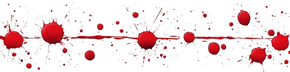Poster - Red paint splatters create a dynamic, artistic effect on a white background, offering a bold visual contrast.