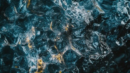 Poster - Mesmerizing reflections on dark water, creating a tranquil and abstract pattern.