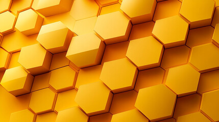 Poster - abstract yellow hexagon pattern creating a modern textured background design