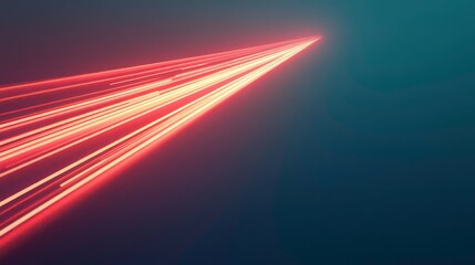 Poster - Abstract red light streaks converging into a point, suggesting speed, energy, or movement.