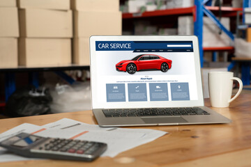 Poster - Car service website for online booking repair automobile garage technology snugly