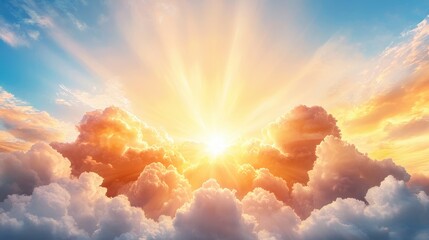 Canvas Print - The sun is shining through the clouds in the sky