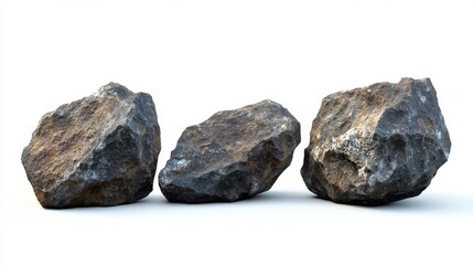 Poster - Three rugged stones with earthy tones and textures, creating a natural and organic feel.