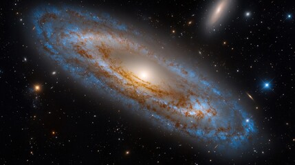 Wall Mural - a spiral galaxy with a bright yellow center