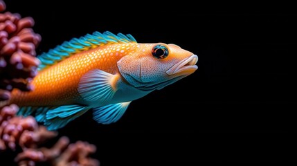 Poster - A close up of a fish in a coral reef