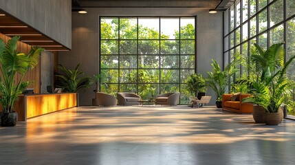 Poster - Modern interior with plants.