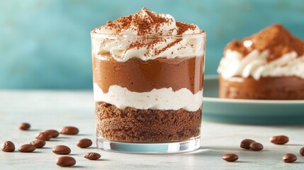 Poster - A dessert in a glass with whipped cream and coffee beans