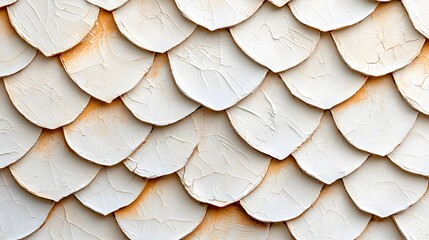 Poster - White textured scales create a layered pattern, evoking a sense of depth and rustic charm.