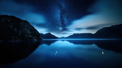 Wall Mural - a beautiful night sky with a large milky way