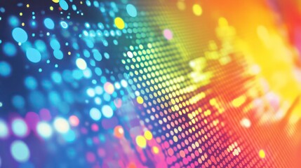 Fototapete - Abstract colorful light bokeh background with vibrant dot pattern.
