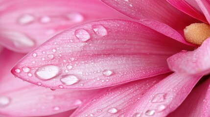 Poster - A pink flower with water droplets on it