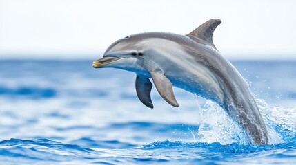 Poster - A dolphin jumping out of the water in the ocean