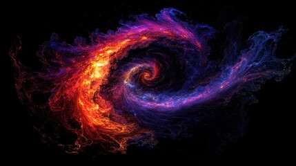 Poster - A mesmerizing swirl of fiery orange and deep blue, showcasing the beauty of cosmic energy in a vibrant abstract design.
