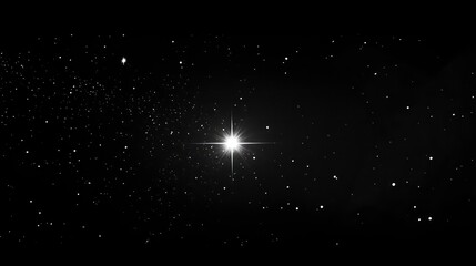 Poster - Bright star shining in the night sky, surrounded by smaller stars.
