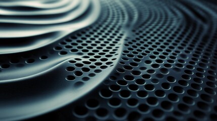 Aufkleber - Wavy perforated metal surface creating an abstract pattern