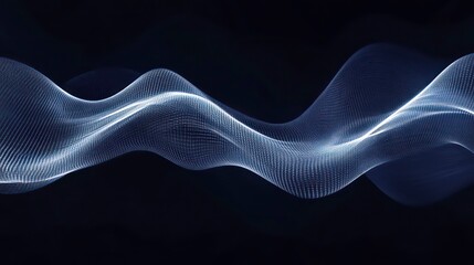 Poster - Abstract glowing wave, dynamic flow, elegant curves, dark background, light streaks.