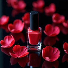 Wall Mural - Rose Petal Oasis Modern Luxury Nail Polish Bottle