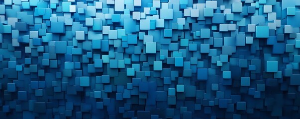 Aufkleber - Abstract blue cubes forming a textured surface