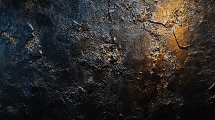 Poster - Dark and golden textured wall creating a dramatic background