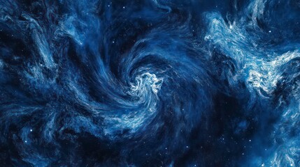 Aufkleber - Abstract swirling blue and white nebula-like pattern.