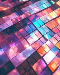 Poster - Colorful abstract mosaic pattern reflecting vibrant hues and light.