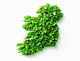 Aufkleber - map of Ireland outlined with a green leafy pattern, set against a white background.