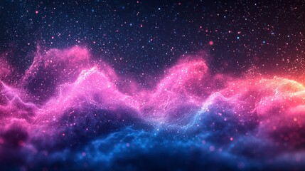 Wall Mural - Nebulous pink and blue cosmic clouds.