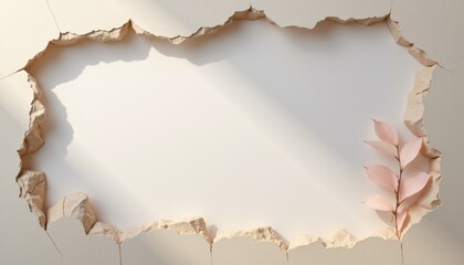 Poster - Paper cut mockup with a simple, elegant design, showcasing layers of textured paper with soft lighting and minimal clutter