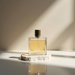 Wall Mural - Graceful Fragrance An Elegant Perfume Bottle in Soft Light