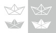 © Checha - Paper boat icon. Symbol of travel or sailing, change or freedom. Children's symbol of hope. A boat folded from a sheet of paper or newspaper.