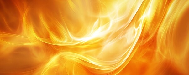 Poster - Golden fire abstract background flowing with energy and light