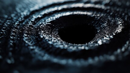 Poster - Close-up of a dark, swirling vortex with intricate textures and a captivating depth.
