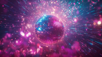 Aufkleber - Bright light beams, laser rays, neon glow effect. Abstract flares, color flashes of disco ball, party lights with rays isolated on transparent background, vector realistic set