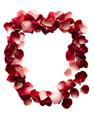 Poster - Romantic rose petal frame for Valentine's Day decoration design. Transparent background, png image