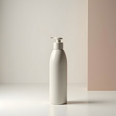 Wall Mural - Luxurious Elegance Modern Haircare Bottle in Minimalist Setting