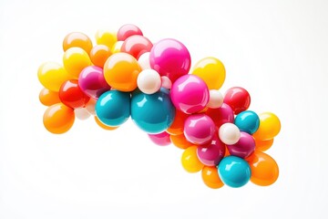 Poster - Colorful arrangement of glossy spheres in vibrant hues on a light background.
