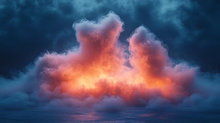 Poster - A large cloud of smoke is rising from the ocean