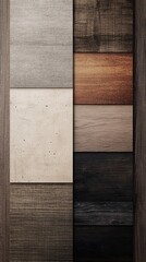 Poster - Different wooden and concrete textures creating modern pattern