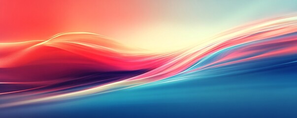 Sticker - Colorful abstract waves flowing seamlessly creating dynamic background