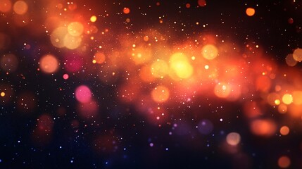 Poster - Abstract defocused circular golden orange pink and purple bokeh lights background