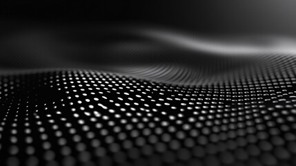 Aufkleber - Abstract black wavy surface with bouncing light dots animation