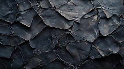 Poster - Dark and textured abstract background showing cracked stone surface with golden highlights