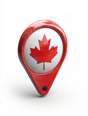 Location marker featuring Canada flag symbolizing travel and exploration