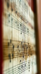 Poster - Minimalist Musical Notes on a Sheet Evoke Creativity and Inspiration in a Serene Setting