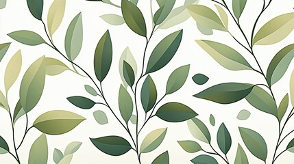 Poster - Overlapping Green Leaves Create a Fresh and Vibrant Pattern on a Clean White Background